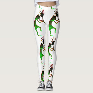 Legging preto-branco verde