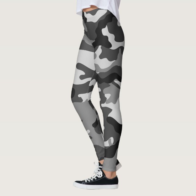 Legging Preto, camuflagem do exército de cinza, design grá (Esquerda)