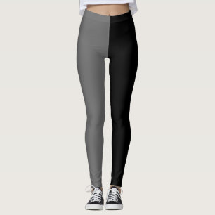 Legging Preto Cinza Gary, Duas Cores de Tom Divididas