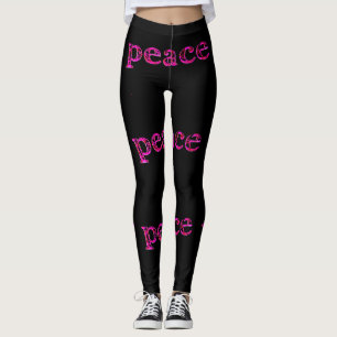 Legging preto cor-de-rosa da paz