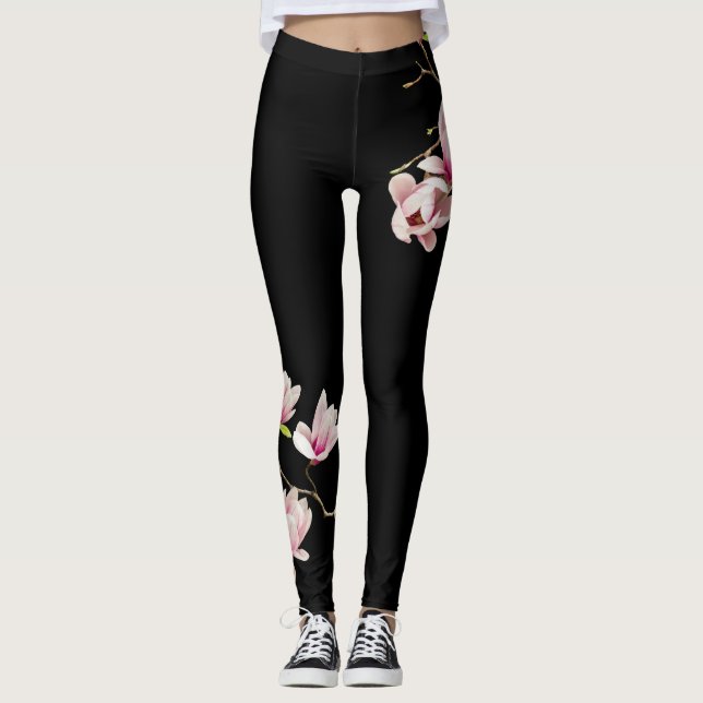 Legging Preto da magnólia (Frente)