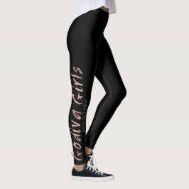 Legging Preto das caneleiras da menina de Godiva