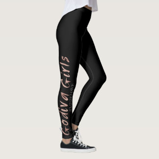 Legging Preto das caneleiras da menina de Godiva