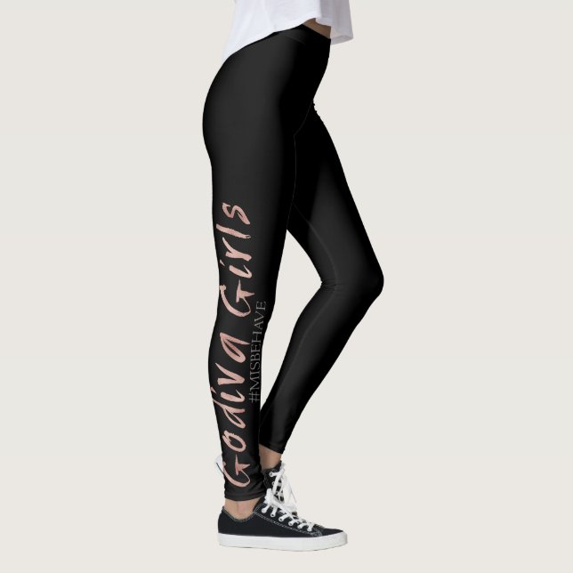 Legging Preto das caneleiras da menina de Godiva (Direita)