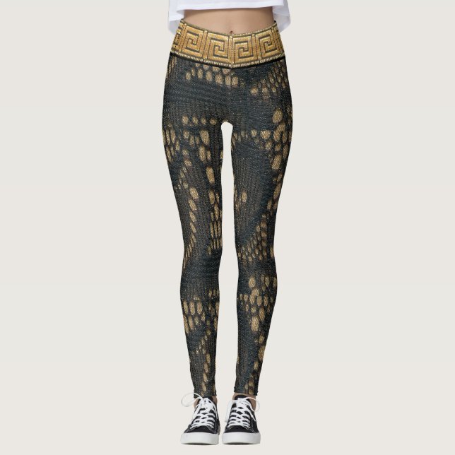 Legging Preto de Renda d' Elegância (Frente)