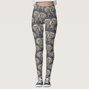Legging preto do crepúsculo da borboleta do swallowtail
