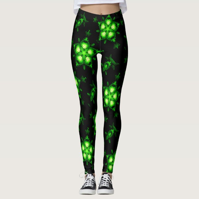 Legging preto duplo verde (Frente)