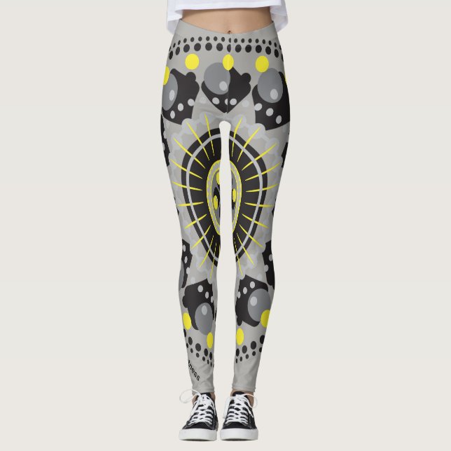 Legging Preto e amarelo (Frente)