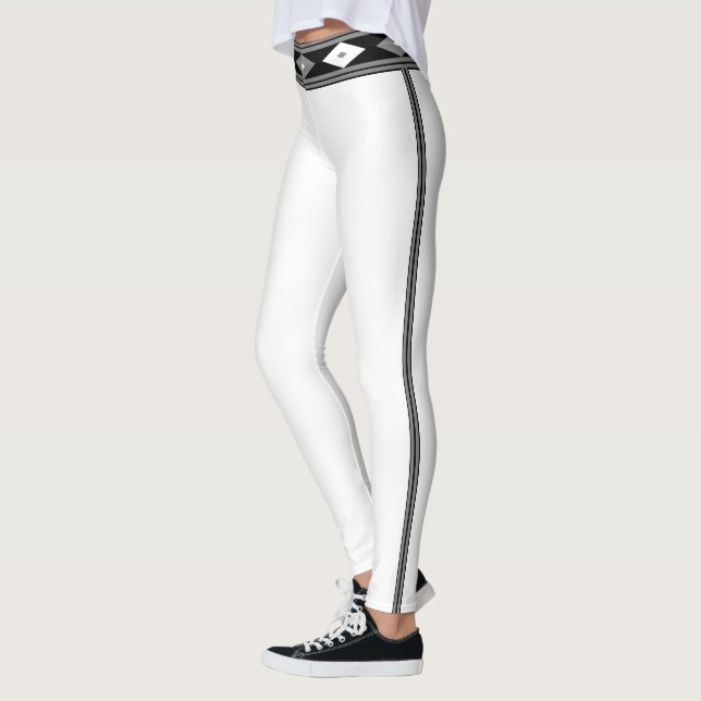 Legging Preto e branco com risca (Esquerda)