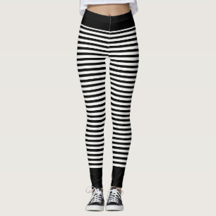 Legging Preto e Branco ou Personalizado com Faixa de Cores