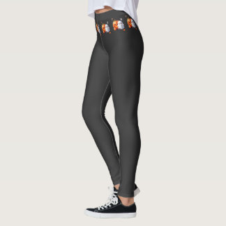 Legging Preto e Laranja Fofo Feliz Halloween