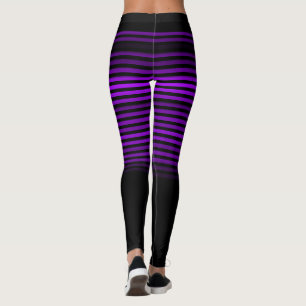 Legging Preto e roxo ou cor personalizada listrada