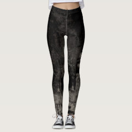 Legging Preto e Taupe Skyline de Veneza Itália Envelhecido