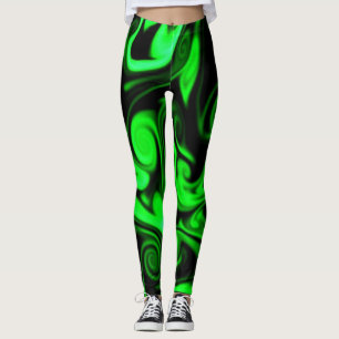 Legging Preto e Verde limão