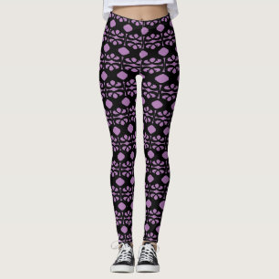 Legging Preto e Violeta Modernos