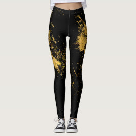 Legging Preto espirrado ouro