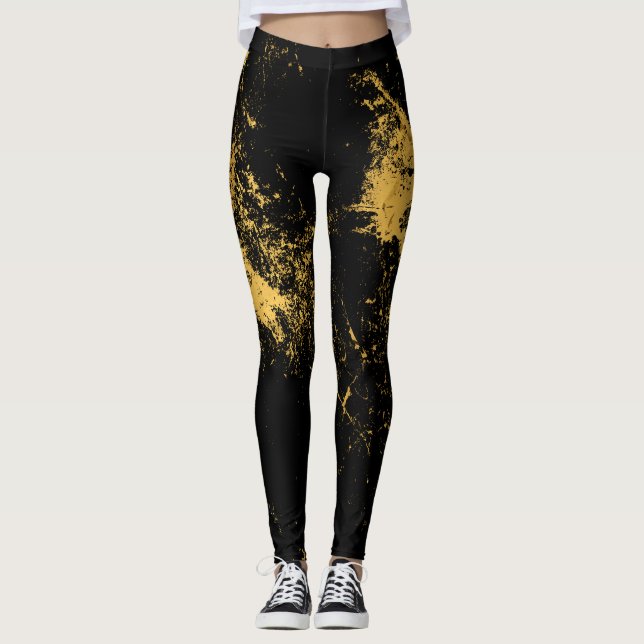 Legging Preto espirrado ouro (Frente)