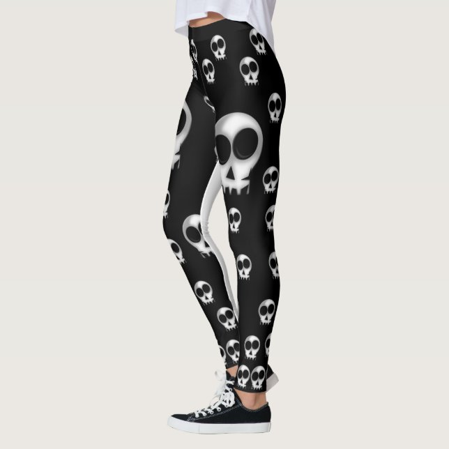 legging preto esqueleto adolescente longo (Esquerda)