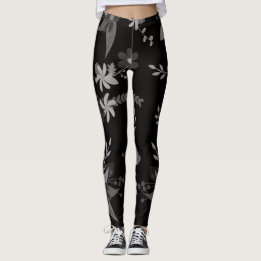 Legging preto floral