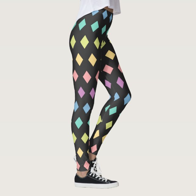 Legging Preto geométrico colorido (Direita)