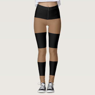 Legging Preto horizontal das listras e teste padrão