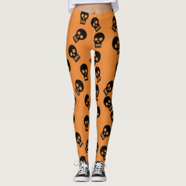 Legging Preto/laranja das caneleiras dos confetes do