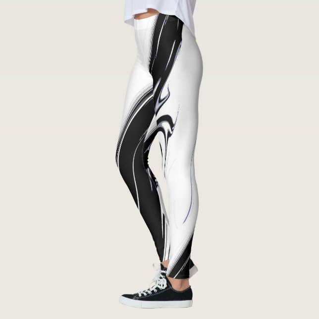 Legging Preto Moderno e Branco (Esquerda)