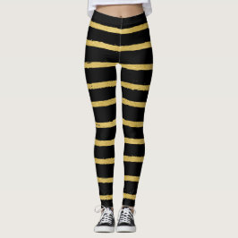 Legging Preto Moderno e Dourado Strike