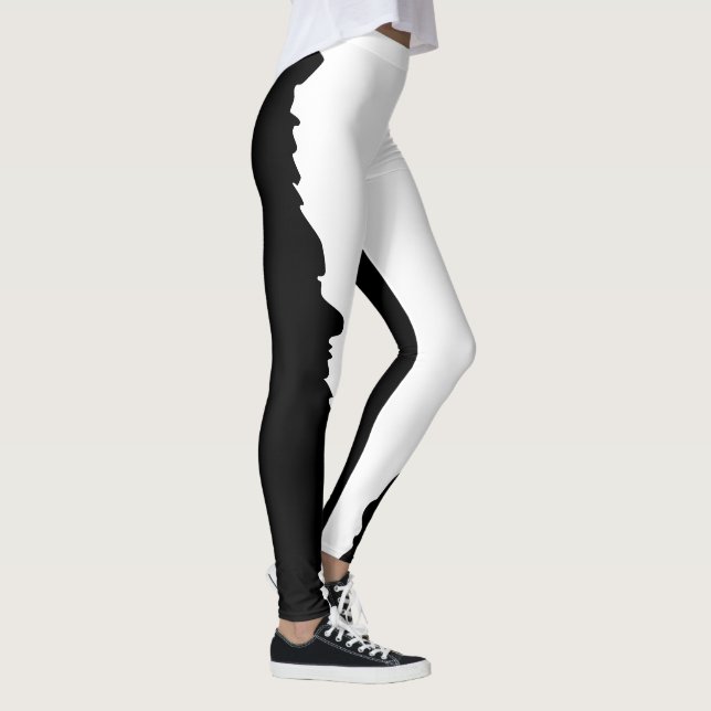 Legging Preto Ousado com Estilo Único Clássico Branco (Direita)