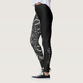 Legging Preto prateado personalizado elegante