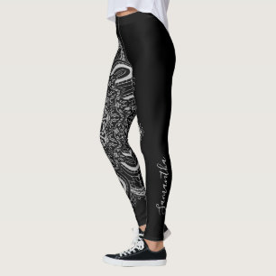 Legging Preto prateado personalizado elegante