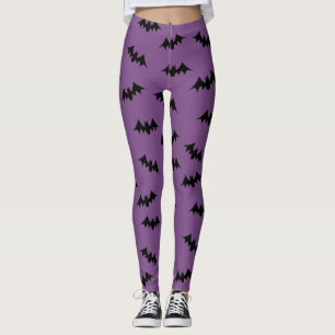 Legging Preto/roxo das caneleiras dos confetes do bastão