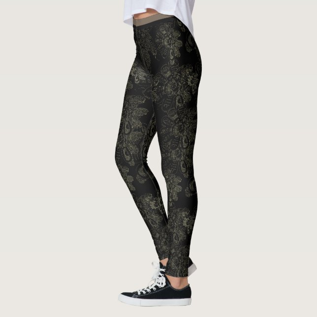 Legging Preto selvagem das coisas floral (Esquerda)