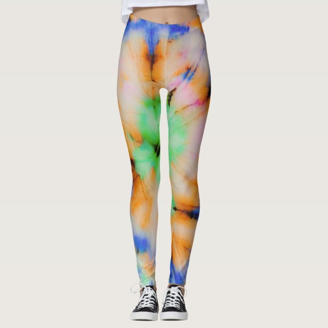 Legging Preto Tie Dye, Grungy Vintage. (Frente)