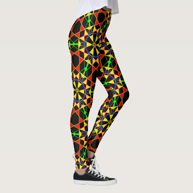 Legging Preto vermelho africano e ouro da celebração (Direita)