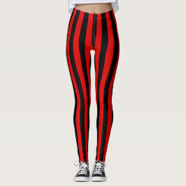 Legging Preto Vermelho Vertical Grande Estirpe Mulheres Se