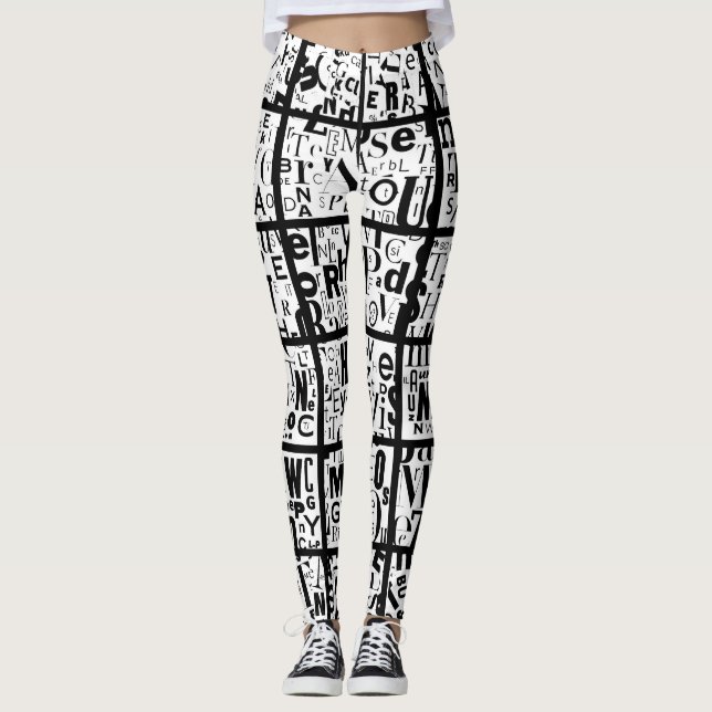Legging pretos & brancos (Frente)