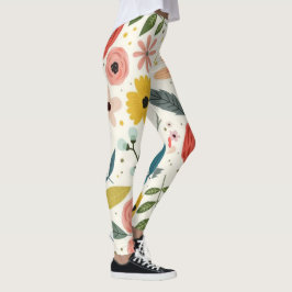 Legging Pretty Blush Pink Floral Botanical 