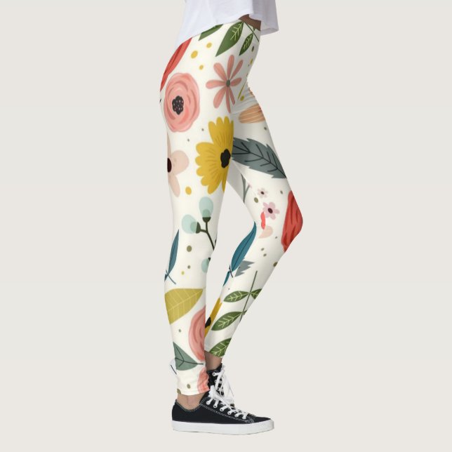 Legging Pretty Blush Pink Floral Botanical  (Direita)