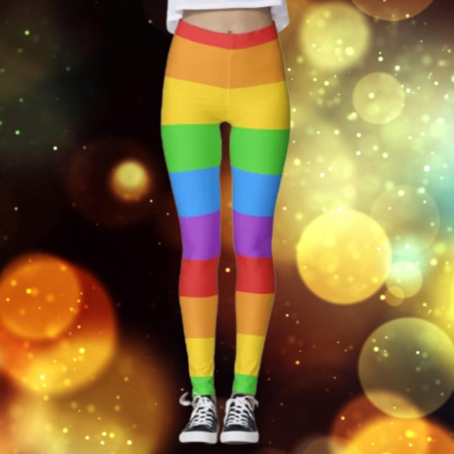 Legging PrideFlex: Bandeira Arco-íris (Criador carregado)