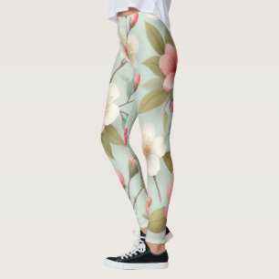 Legging Primavera Blossoms no Ovo Azul de Robin