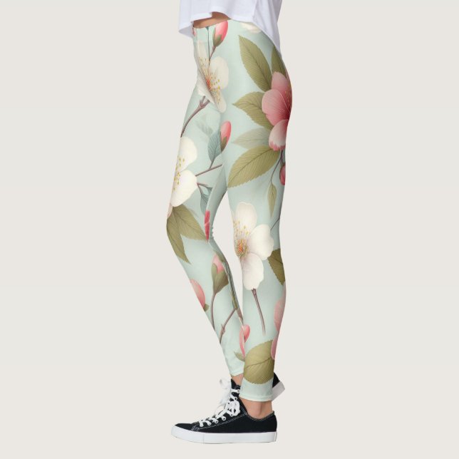 Legging Primavera Blossoms no Ovo Azul de Robin (Esquerda)