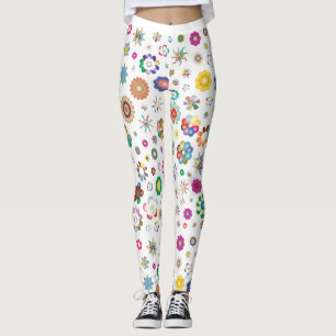 Legging primavera floral de flores coloridas de verão