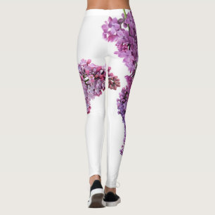 Legging Primavera floral púrpura de lilás incrível