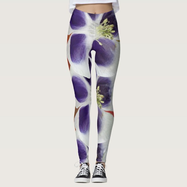 Legging Primavera Mood Abstrato e Pernas de Flores (Frente)