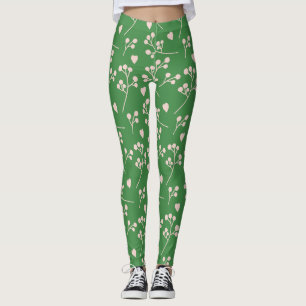 Legging Primavera, Padrão Folha de Flor