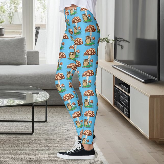 Legging Primavera Rain Chá Coruja Cogumelo (Criador carregado)