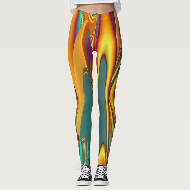 Legging Primavera Verão Outono Flores Magia (Frente)