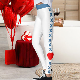 Legging Primeiro Natal Casada Branco Azul Suave Fofo Amor