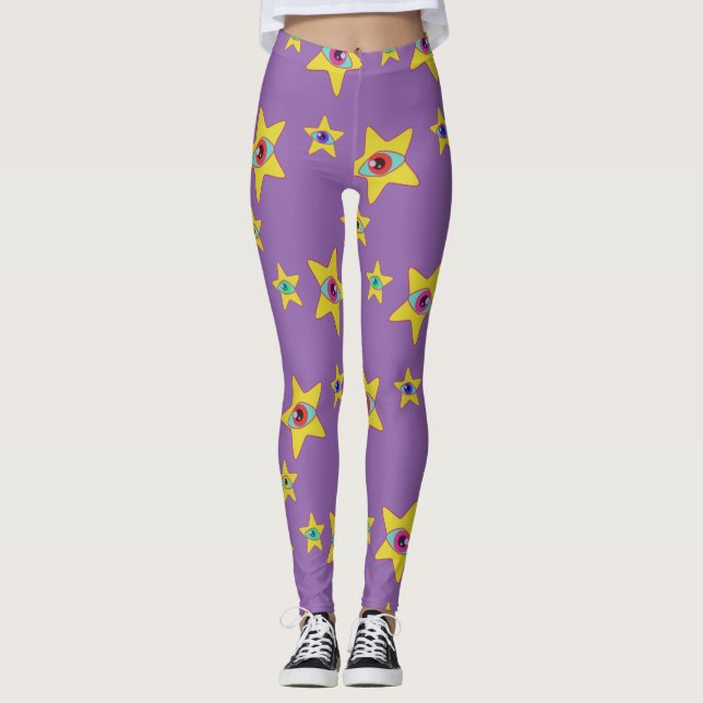 Legging Princesa Espacial Olhar Estelar Alienígena (lilás) (Frente)